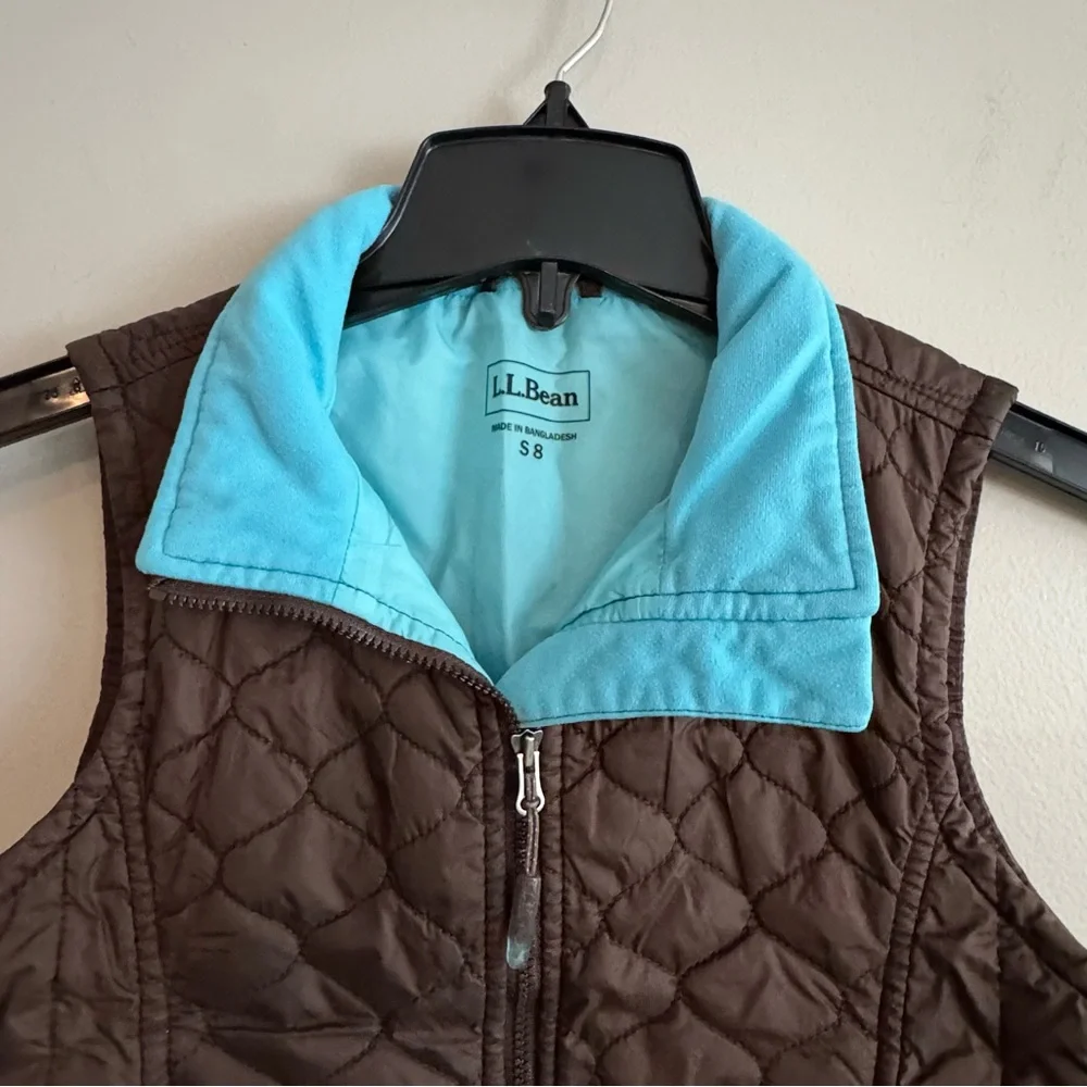 L.L. Bean Brown Quilted Vest Kids Size Small 8